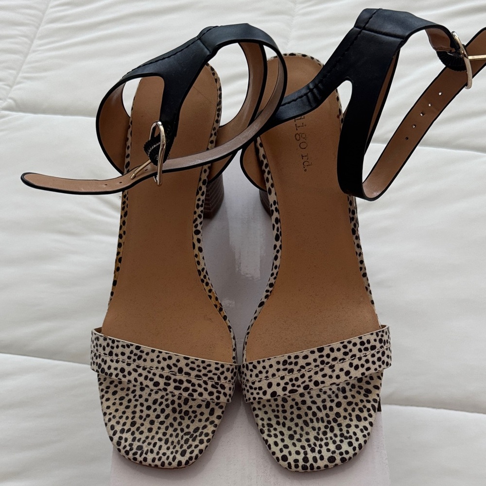 Indigo Black and Cream Polka Dot Heels